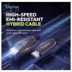 Digitus HDMI kabel Zástrčka HDMI-A, Zástrčka HDMI-A 30.00 m černá AK-330126-300-S 8K UHD, dvoužilový stíněný HDMI kabel