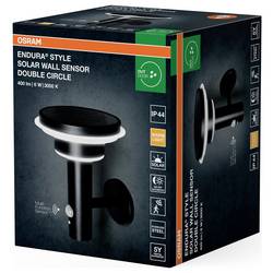 OSRAM HOMELIGHTING ENDURA Style Solar Wall Sensor Double Circle 6W Black 4099854455506 venkovní nástěnné LED osvětlení LED 6 W černá