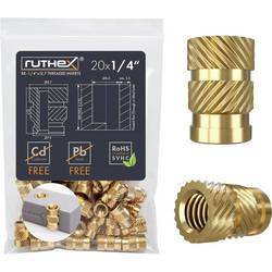 ruthex Závitová vložka Vhodné pro 3D tiskárnu: podporující PLA RX-1/4“-20x12.7 GE-1/4x127-001