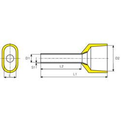 Vogt Verbindungstechnik 460308D dutinka 1 mm² částečná izolace žlutá 100 ks