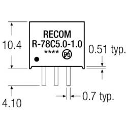 RECOM R-78C5.0-1.0 DC/DC měnič napětí do DPS 5 V/DC 1 A Počet výstupů: 1 x Obsah 1 ks