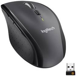 Logitech M705 Marathon laserová ergonomická myš, přenos bezdrátový, 7 tlačítko, 1000 dpi, černá, stříbrná