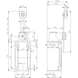 Siemens 3SE51120LH50 3SE5112-0LH50 polohový spínač 6 A otočná páka, kovová páka, plastový válec IP66, IP67 1 ks
