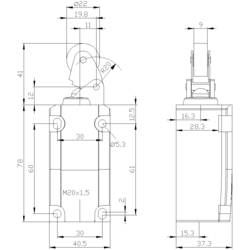 Siemens 3SE51120CE01 3SE5112-0CE01 polohový spínač 6 A páka s rolnou/simulovanou rolnou, kovová páka, plastový válec IP66, IP67 1 ks