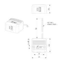 ProCar Vestavná dvojitá zásuvka USB-C/a PD/QC max. 30 W. 12 V, 24 V
