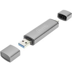 Digitus DA-70886 externí čtečka paměťových karet / hub USB 3.0, USB-A, USB-C® šedá