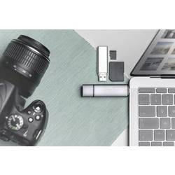 Digitus DA-70886 externí čtečka paměťových karet / hub USB 3.0, USB-A, USB-C® šedá