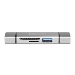 Digitus DA-70886 externí čtečka paměťových karet / hub USB 3.0, USB-A, USB-C® šedá