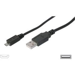 Digitus USB kabel USB 2.0 USB-A zástrčka, USB Micro-B zástrčka 1.80 m černá stíněný AK-300110-018-S