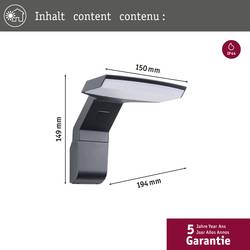 Paulmann Zerena 94827 venkovní nástěnné LED osvětlení LED 10 W antracitová