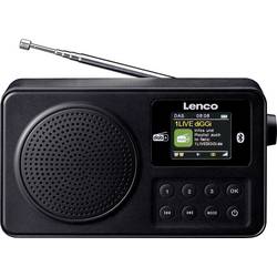 Lenco PDR-033BK A005659 přenosné rádio, DAB+, FM, DAB+, Bluetooth, AUX, FM, DAB, s USB nabíječkou, funkce alarmu, s akumulátorem, černá