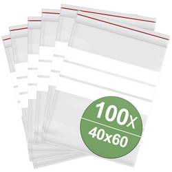 uzavíratelný sáček s popisnými štítky (š x v) 40 mm x 60 mm transparentní polyetylén 100 ks