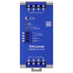 TDK DRB480-24-3-A0 síťový zdroj na DIN lištu 24 V/DC 20 A 480 W Počet výstupů:1 x Obsah 1 ks