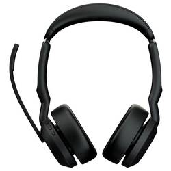 Jabra Evolve2 55 Link 380/390a UC Stereo Headset otevřená (On Ear) Bluetooth® stereo černá Redukce šumu mikrofonu, Potlačení hluku Počítače