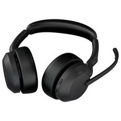 Jabra Evolve2 55 Link 380/390a UC Stereo Headset otevřená (On Ear) Bluetooth® stereo černá Redukce šumu mikrofonu, Potlačení hluku Počítače