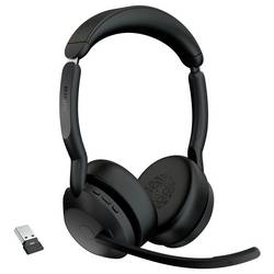 Jabra Evolve2 55 Link 380/390a UC Stereo Headset otevřená (On Ear) Bluetooth® stereo černá Redukce šumu mikrofonu, Potlačení hluku Počítače