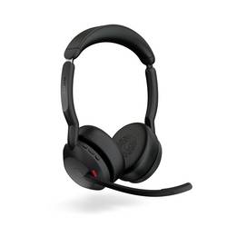 Jabra Evolve2 55 Link 380/390a UC Stereo Headset otevřená (On Ear) Bluetooth® stereo černá Redukce šumu mikrofonu, Potlačení hluku Počítače