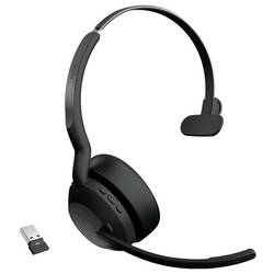 Jabra Evolve2 55 Link 380/390a UC Mono Headset otevřená (On Ear) Bluetooth® mono černá Potlačení hluku, Redukce šumu mikrofonu monofonní Počítače