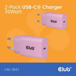 club3D CAC-3021 USB nabíječka, USB-C® zástrčka, 30 W, Power Delivery 3.0, růžová