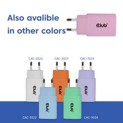 club3D CAC-3021 USB nabíječka, USB-C® zástrčka, 30 W, Power Delivery 3.0, růžová