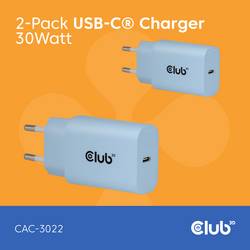 club3D CAC-3022 USB nabíječka, USB Power Delivery (USB-PD) , USB-C® zástrčka, 30 W, Power Delivery 3.0, modrá