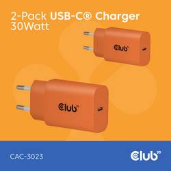 club3D CAC-3023 USB nabíječka, USB-C® zástrčka, 30 W, Power Delivery 3.0, oranžová