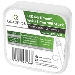 Quadrios sada LED studená bílá 3 mm 20 mA 3.0 V