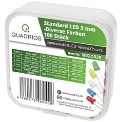 Quadrios sada LED barevná 3 mm 20 mA 2 V, 3 V