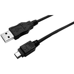 LogiLink USB kabel USB 2.0 USB-A zástrčka, USB Mini-B zástrčka 3.00 m černá dvoužilový stíněný CU0015