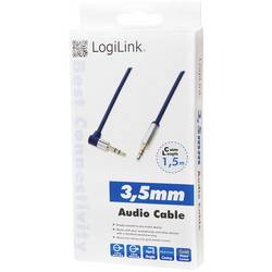 LogiLink CA11150 jack audio kabel 1.50 m tmavě modrá (matná) 90° zatočeno nahoru