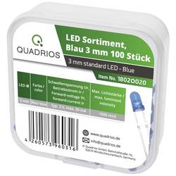 Quadrios sada LED modrá 3 mm 20 mA 3.0 V