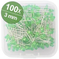 Quadrios sada LED zelená kulatý 3 mm 100 mcd 30 ° 20 mA 2.0 V Box