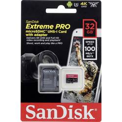 SanDisk Extreme® Pro paměťová karta microSDHC 32 GB Class 10, UHS-I, UHS-Class 3, v30 Video Speed Class vč. SD adaptéru, výkonnostní standard A1