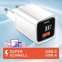 Eaxus Dual Port USB nabíječka, 1x USB A , 1x USB-C®, 33 W, bílá