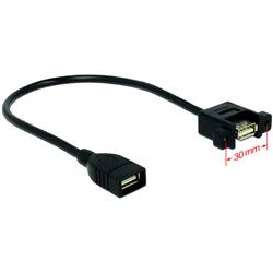 Delock USB kabel USB 2.0 USB-A zásuvka, USB-A zásuvka 0.25 m černá 85105