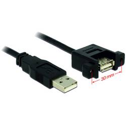 Delock USB kabel USB 2.0 USB-A zástrčka, USB-A zásuvka 1.00 m černá 85106