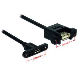 Delock USB kabel USB 2.0 USB Micro-B zásuvka, USB-A zásuvka 0.25 m černá 85109
