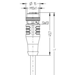 Escha AL-WAKS4-5/S370 upravený zástrčkový konektor pro senzory - aktory, 8046230, piny: 4, 5.00 m, 1 ks