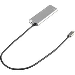 Renkforce RF-3374944 USB Hub 4 porty USB-A USB 3.2 Gen1 5 GBit/s s hliníkovým krytem stříbrná