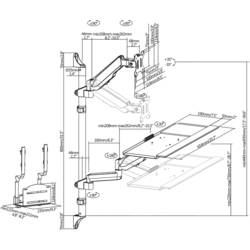 Digitus DA-90372 držák na zeď pro monitor 1 Displej: (s) 43,2 cm (17) - 81,3 cm (32) černá nastavitelná výška, nakláněcí, naklápěcí, naklápěcí, nakláněcí,