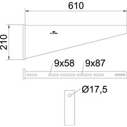 OBO Bettermann 6417833 Nástěnný držák (d x š x v) 610 x 60 x 210 mm 1 ks kov