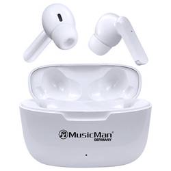 Music Man BT-X63 Headset do uší (In Ear) Bluetooth® stereo bílá headset, Nabíjecí pouzdro, dotykové ovládání telefon