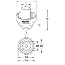 Klíč na matice s drážkami 3/4 MAN TGA KS Tools 450.0175