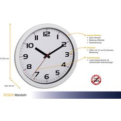 TFA Dostmann 60.3050.02 Quartz nástěnné hodiny 30.5 cm x 30.5 cm x 3.8 cm, bílá