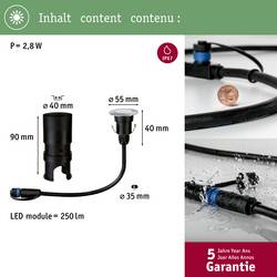 Paulmann 93951 Osvětlovací systém Plug&Shine LED vestavné svítidlo LED 2.5 W teplá bílá nerezová ocel