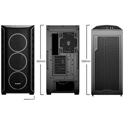 BeQuiet Shadow Base 800 FX Black midi tower PC skříň černá boční okno, 4 předinstalované LED ventilátory, prachový filtr, instalace pevného disku bez nářadí,
