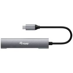 Equip 128963 USB Hub 4 porty USB-A USB 3.2 Gen1 5 GBit/s s konektorem USB C černá, stříbrná 128963