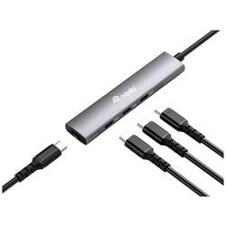 Equip 128963 USB Hub 4 porty USB-A USB 3.2 Gen1 5 GBit/s s konektorem USB C černá, stříbrná 128963