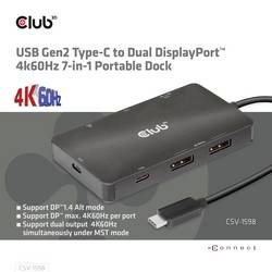 club3D USB-C® dokovací stanice CSV-1598 Vhodné pro značky (dokovací stanice pro notebook): univerzální