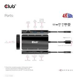 club3D USB-C® dokovací stanice CSV-1598 Vhodné pro značky (dokovací stanice pro notebook): univerzální